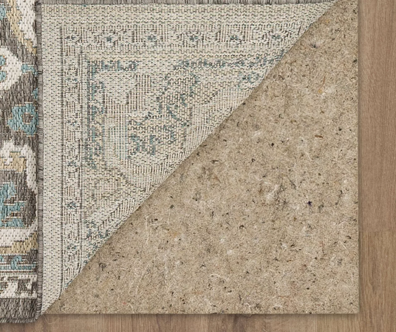 Coastal Desire Light Gray & Turquoise Ornamental Outdoor Area Rug, (8' X 10') 6 Coastal Desire Light Gray & Turquoise Ornamental Outdoor Area Rug, (8' X 10') - Image 4