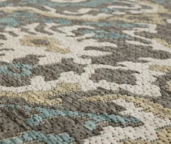 Coastal Desire Light Gray & Turquoise Ornamental Outdoor Area Rug, (8' X 10') 13 Coastal Desire Light Gray & Turquoise Ornamental Outdoor Area Rug, (8' X 10') -DHP Sales Store 810600832 A8 3