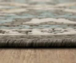 Coastal Desire Light Gray & Turquoise Ornamental Outdoor Area Rug, (8' X 10') 14 Coastal Desire Light Gray & Turquoise Ornamental Outdoor Area Rug, (8' X 10') -DHP Sales Store 810600832 A8 4