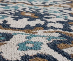 Coastal Desire Blue & Brown Ornamental Outdoor Area Rug, (2.5' X 6') 13 Coastal Desire Blue & Brown Ornamental Outdoor Area Rug, (2.5' X 6') -DHP Sales Store 810600833 A8 3