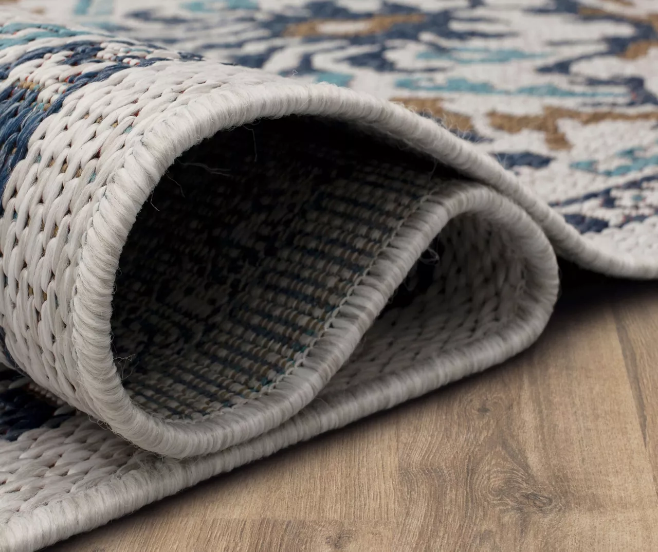 Coastal Desire Blue & Brown Ornamental Outdoor Area Rug, (2.5' X 6') 10 Coastal Desire Blue & Brown Ornamental Outdoor Area Rug, (2.5' X 6') - Image 8