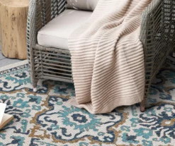 Coastal Desire Blue & Brown Ornamental Outdoor Area Rug, (5' 3" X 7.5') 16 Coastal Desire Blue & Brown Ornamental Outdoor Area Rug, (5' 3" X 7.5') -DHP Sales Store 810600835 A0 4