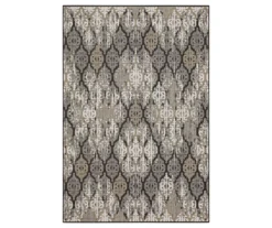 Paradise Grove Dark Gray & Tan Arabesque Outdoor Area Rug, (4' X 5.5')