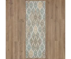 Paradise Grove Light Gray & Turquoise Arabesque Outdoor Area Rug, (2.5' X 6') -DHP Sales Store 810600841 A0 2