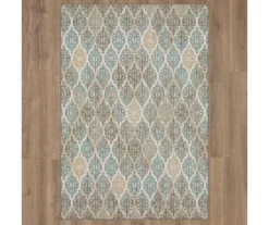 Paradise Grove Light Gray & Turquoise Arabesque Outdoor Area Rug, (5' 3" X 7.5') -DHP Sales Store 810600843 A0 2