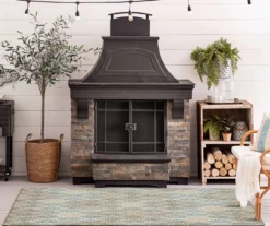 Paradise Grove Light Gray & Turquoise Arabesque Outdoor Area Rug, (5' 3" X 7.5') -DHP Sales Store 810600843 A0 3