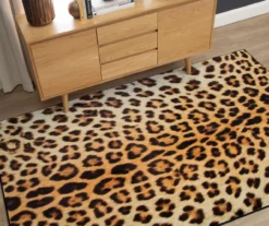 Yellow & Black Leopard Print Area Rug, (5' X 8') -DHP Sales Store 810600849 A0 4