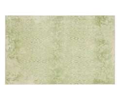 Maisie Cream & Green Geometric Area Rug, (2.5' X 4' 2")
