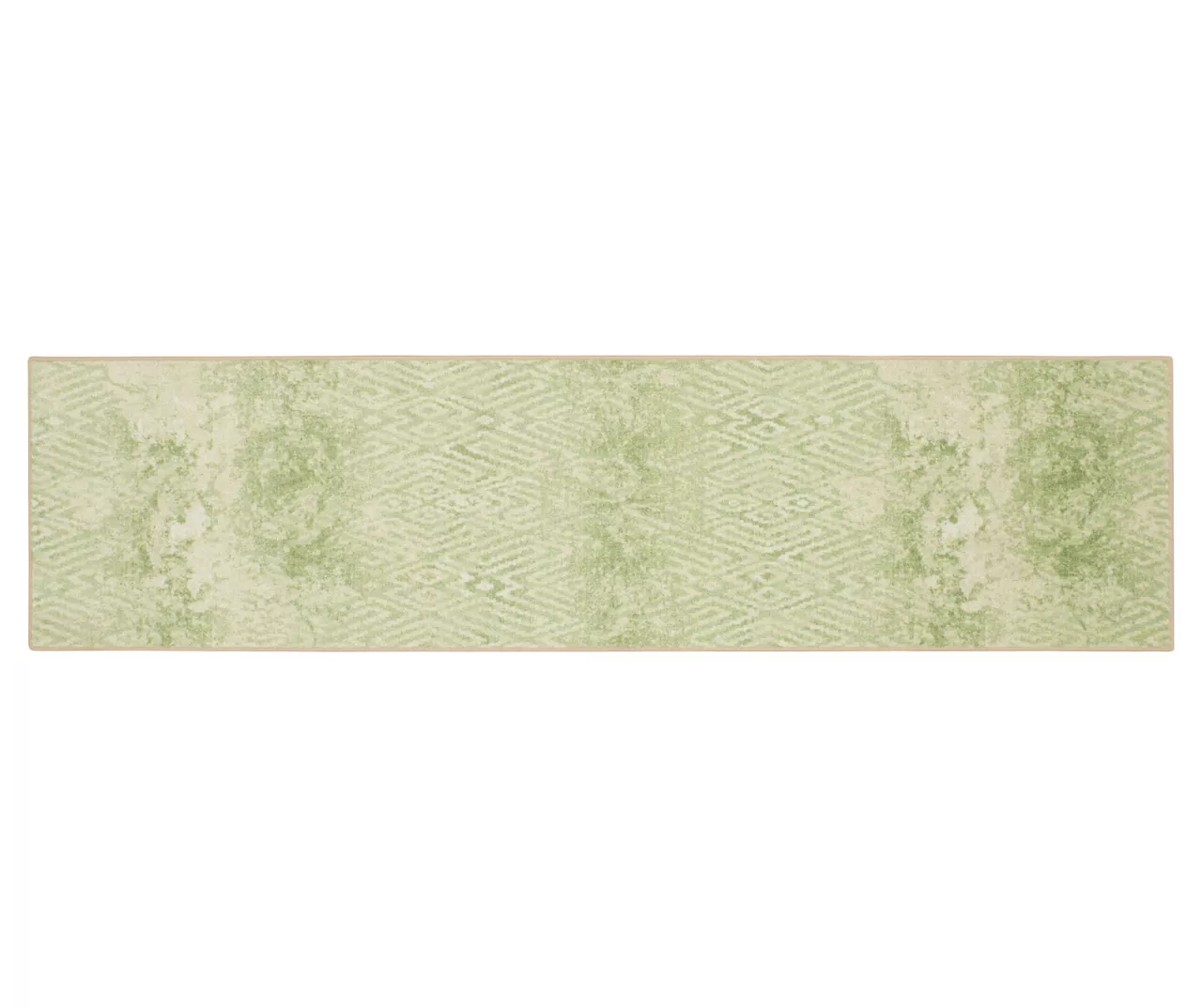 Maisie Cream & Green Geometric Area Rug, (2.5' X 6') 3 Maisie Cream & Green Geometric Area Rug, (2.5' X 6')