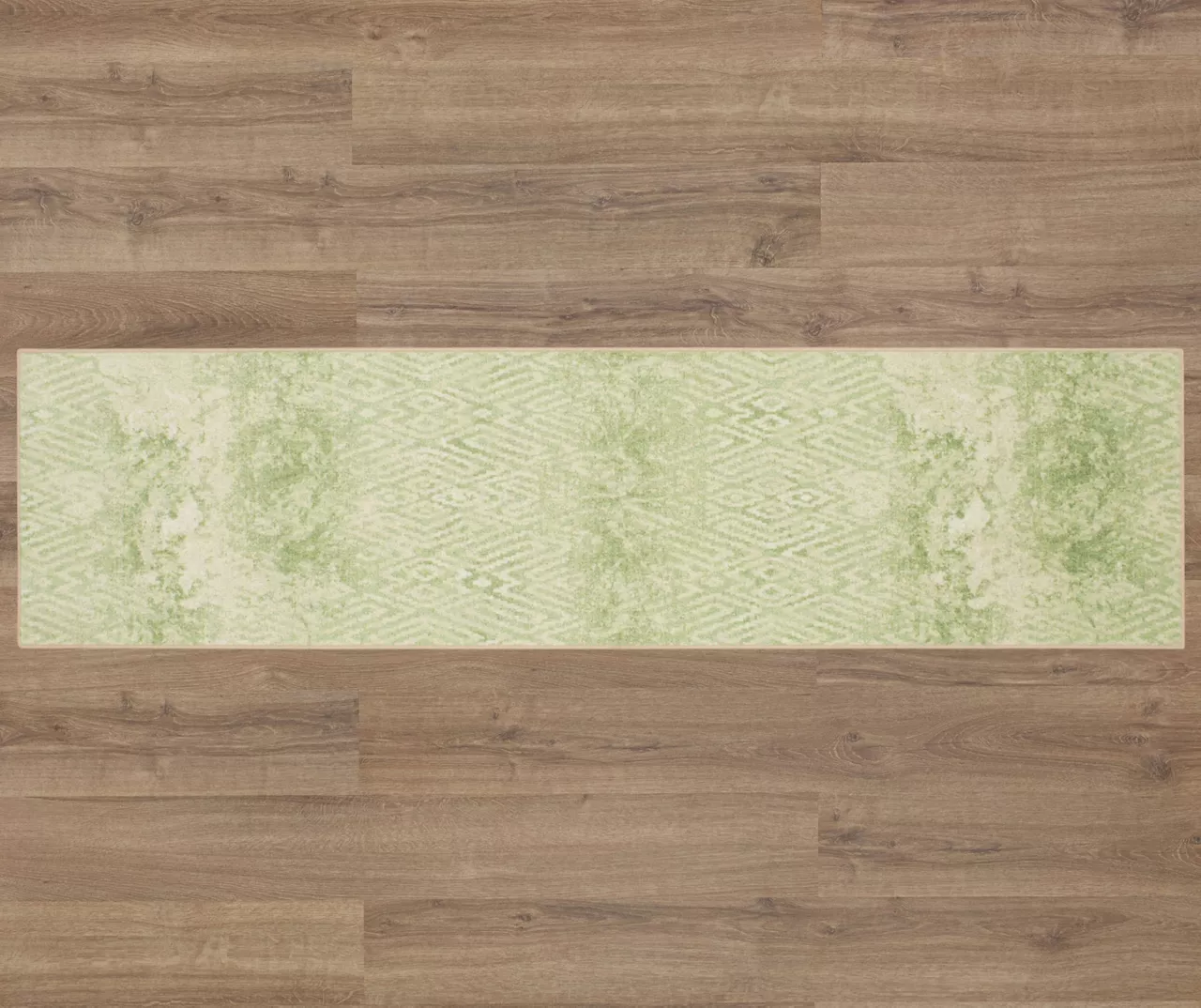 Maisie Cream & Green Geometric Area Rug, (2.5' X 6') 9 Maisie Cream & Green Geometric Area Rug, (2.5' X 6') - Image 7