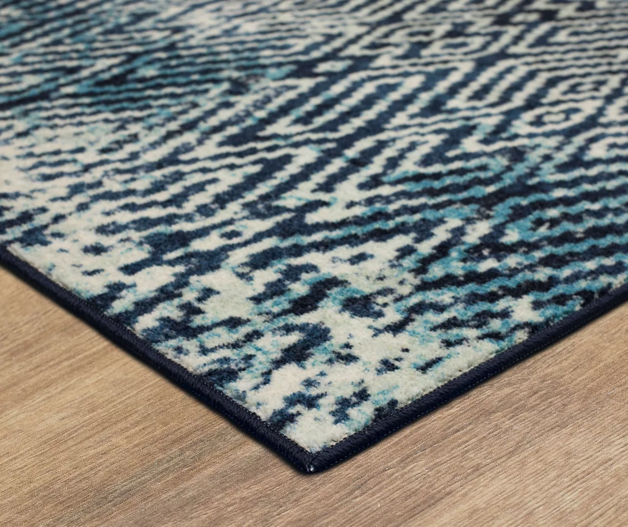 Maisie Navy & White Geometric Area Rug, (2' X 8') 4 Maisie Navy & White Geometric Area Rug, (2' X 8') - Image 2