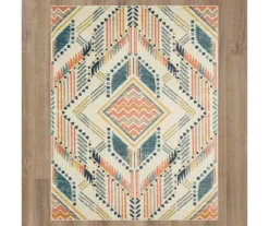 Echo Beige, Navy & Orange Geometric Area Rug, (5' X 8') -DHP Sales Store 810600945 A0 2