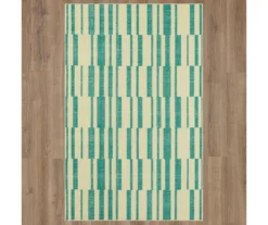 Augusta Light Blue & Beige Offset Stripe Area Rug, (5' X 8') -DHP Sales Store 810600953 A0 2