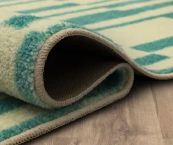 Augusta Light Blue & Beige Offset Stripe Area Rug, (5' X 8') -DHP Sales Store 810600953 A8 5