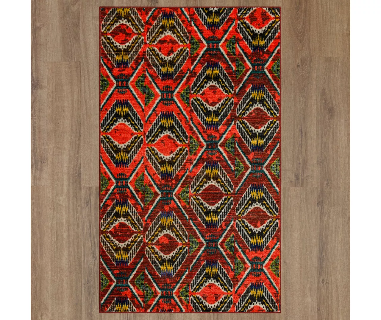 Celinda Red & Black Geo Area Rug, (3' X 5') 4 Celinda Red & Black Geo Area Rug, (3' X 5') - Image 2