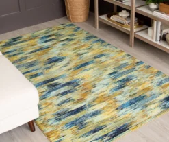 Warrick Tan & Blue Abstract Area Rug, (5' X 8') 15 Warrick Tan & Blue Abstract Area Rug, (5' X 8') -DHP Sales Store 810601034 A0 3