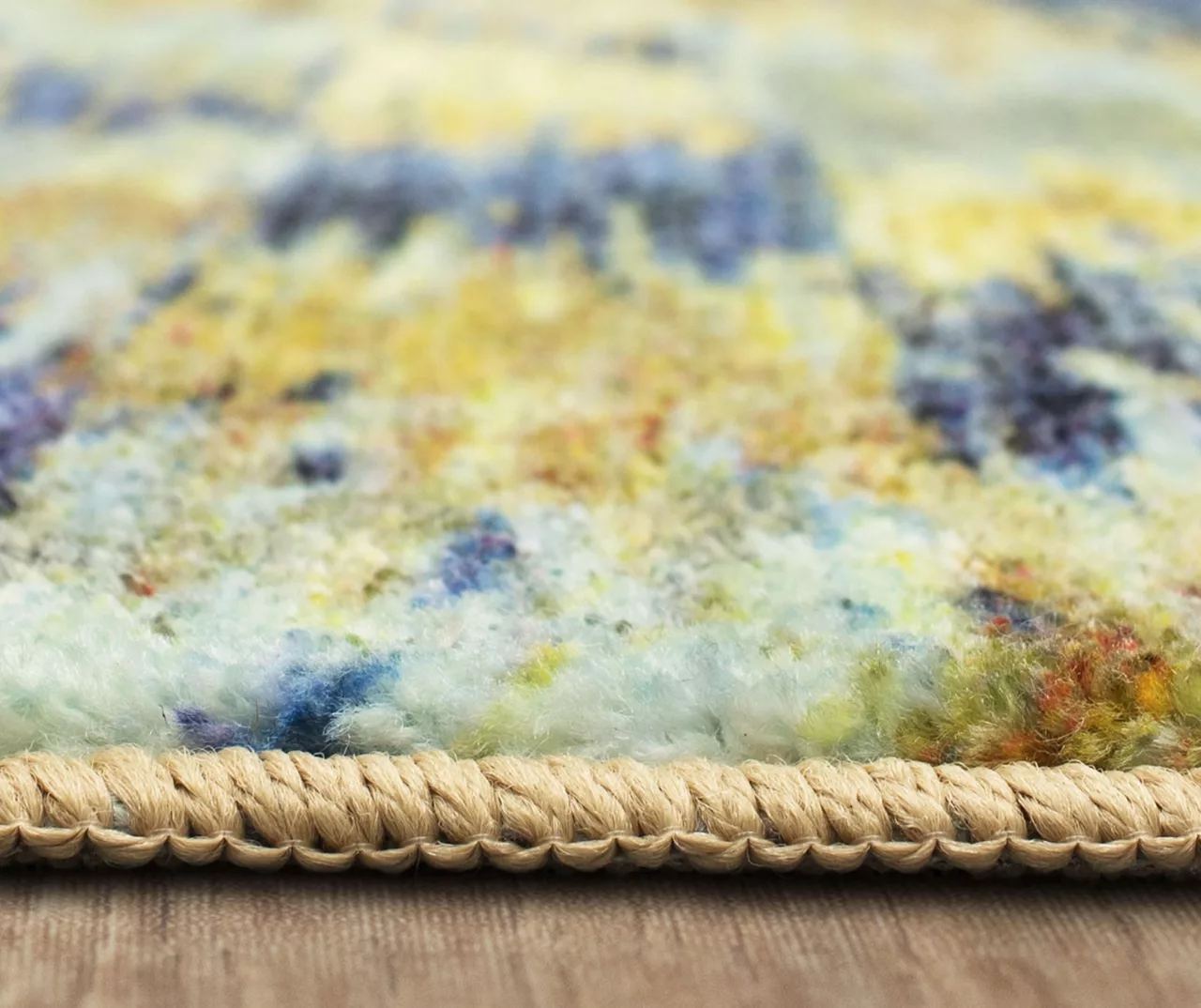 Warrick Tan & Blue Abstract Area Rug, (5' X 8') 9 Warrick Tan & Blue Abstract Area Rug, (5' X 8') - Image 7