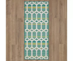 Cabana Teal & Green Geometric Outdoor Area Rug, (2.5' X 6') -DHP Sales Store 810601053 A0 2