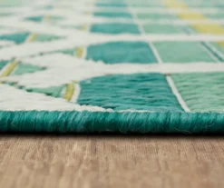 Cabana Teal & Green Geometric Outdoor Area Rug, (2.5' X 6') -DHP Sales Store 810601053 A8 4