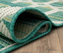 Cabana Teal & Green Geometric Outdoor Area Rug, (4' X 5.5') -DHP Sales Store 810601054 A8 5
