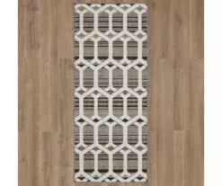 Cabana Gray & White Geometric Outdoor Area Rug, (2.5' X 6') -DHP Sales Store 810601056 A0 2