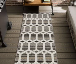 Cabana Gray & White Geometric Outdoor Area Rug, (2.5' X 6') -DHP Sales Store 810601056 A0 3