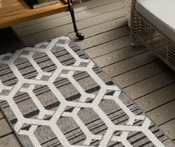 Cabana Gray & White Geometric Outdoor Area Rug, (2.5' X 6') -DHP Sales Store 810601056 A0 4