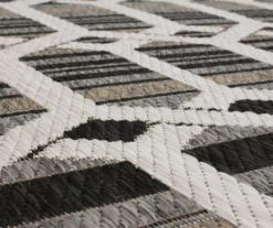 Cabana Gray & White Geometric Outdoor Area Rug, (2.5' X 6') -DHP Sales Store 810601056 A8 3