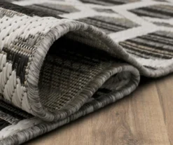 Cabana Gray & White Geometric Outdoor Area Rug, (2.5' X 6') -DHP Sales Store 810601056 A8 5