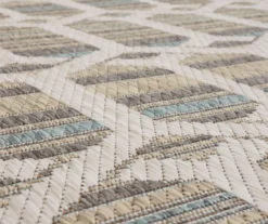 Cabana Light Gray & Turquoise Geometric Outdoor Area Rug, (4' X 5.5') -DHP Sales Store 810601061 A8 3