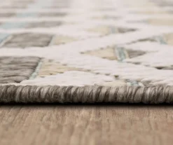 Cabana Light Gray & Turquoise Geometric Outdoor Area Rug, (4' X 5.5') -DHP Sales Store 810601061 A8 4