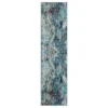 Blue & Multi-Color Layered Marble Area Rug, (2' X 8')