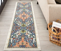 Tethys Blue & Peach Ornamental Area Rug, (2' X 8') -DHP Sales Store 810601106 A0 3