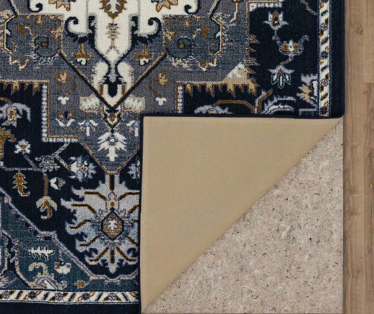 Tethys Navy & Charcoal Ornamental Accent Rug, (20" X 34") 6 Tethys Navy & Charcoal Ornamental Accent Rug, (20" X 34") - Image 4