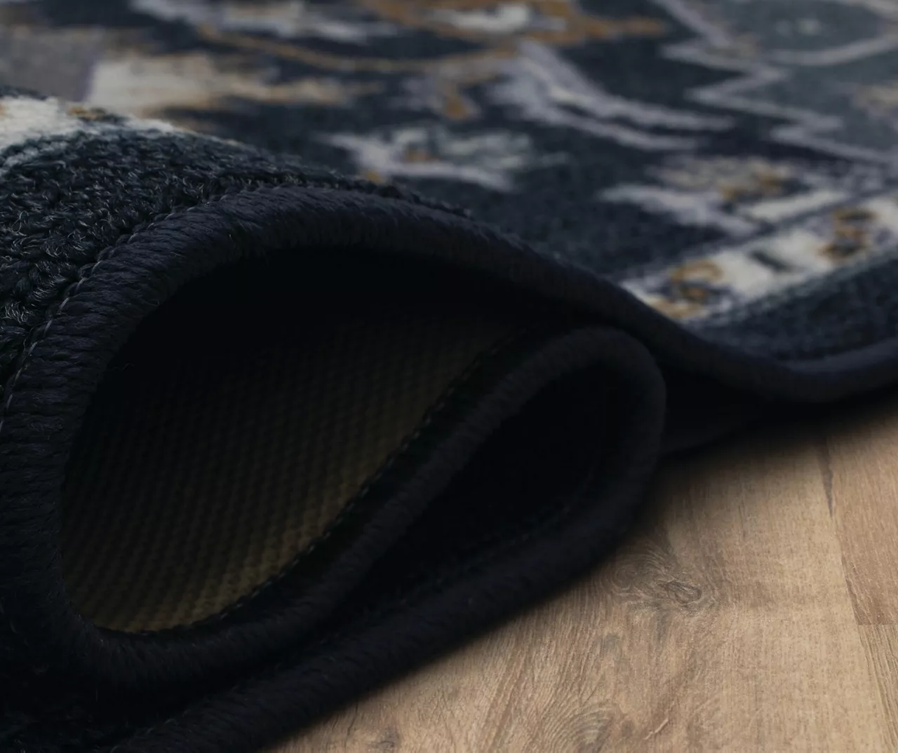 Tethys Navy & Charcoal Ornamental Accent Rug, (20" X 34") 10 Tethys Navy & Charcoal Ornamental Accent Rug, (20" X 34") - Image 8