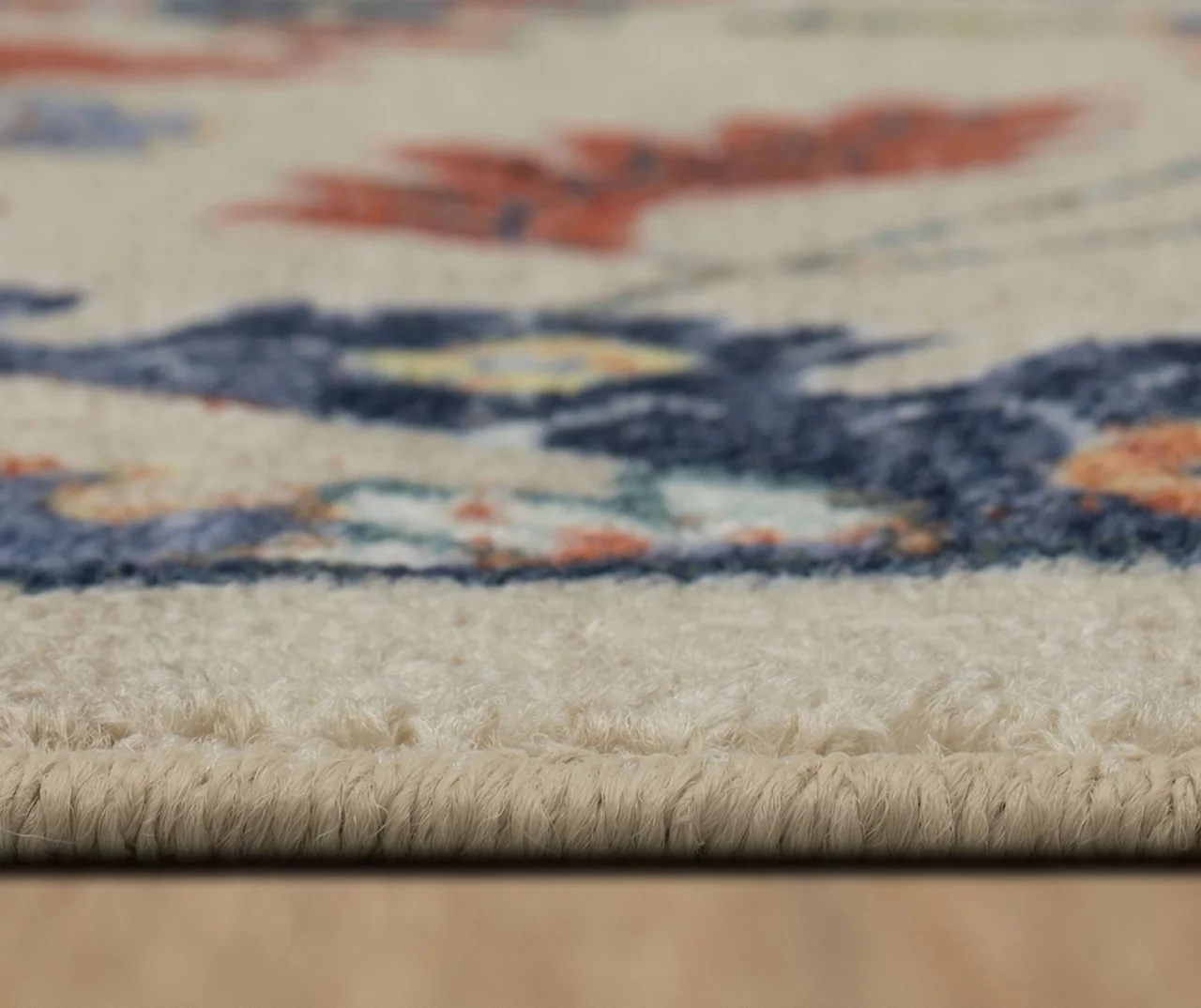 Queensbury Beige & Navy Ornamental Floral Area Rug, (2' X 8') 8 Queensbury Beige & Navy Ornamental Floral Area Rug, (2' X 8') - Image 6