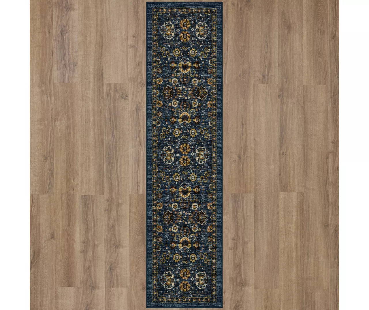 Bay Hill Navy & Brown Floral Area Rug, (2' X 8') 3 Bay Hill Navy & Brown Floral Area Rug, (2' X 8')