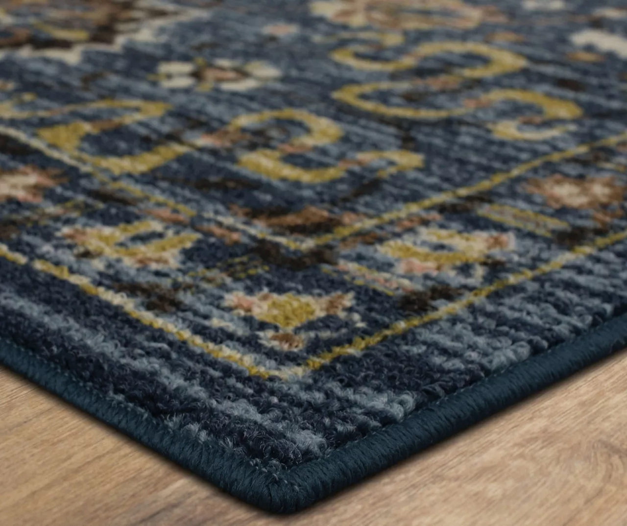 Bay Hill Navy & Brown Floral Area Rug, (2' X 8') 4 Bay Hill Navy & Brown Floral Area Rug, (2' X 8') - Image 2