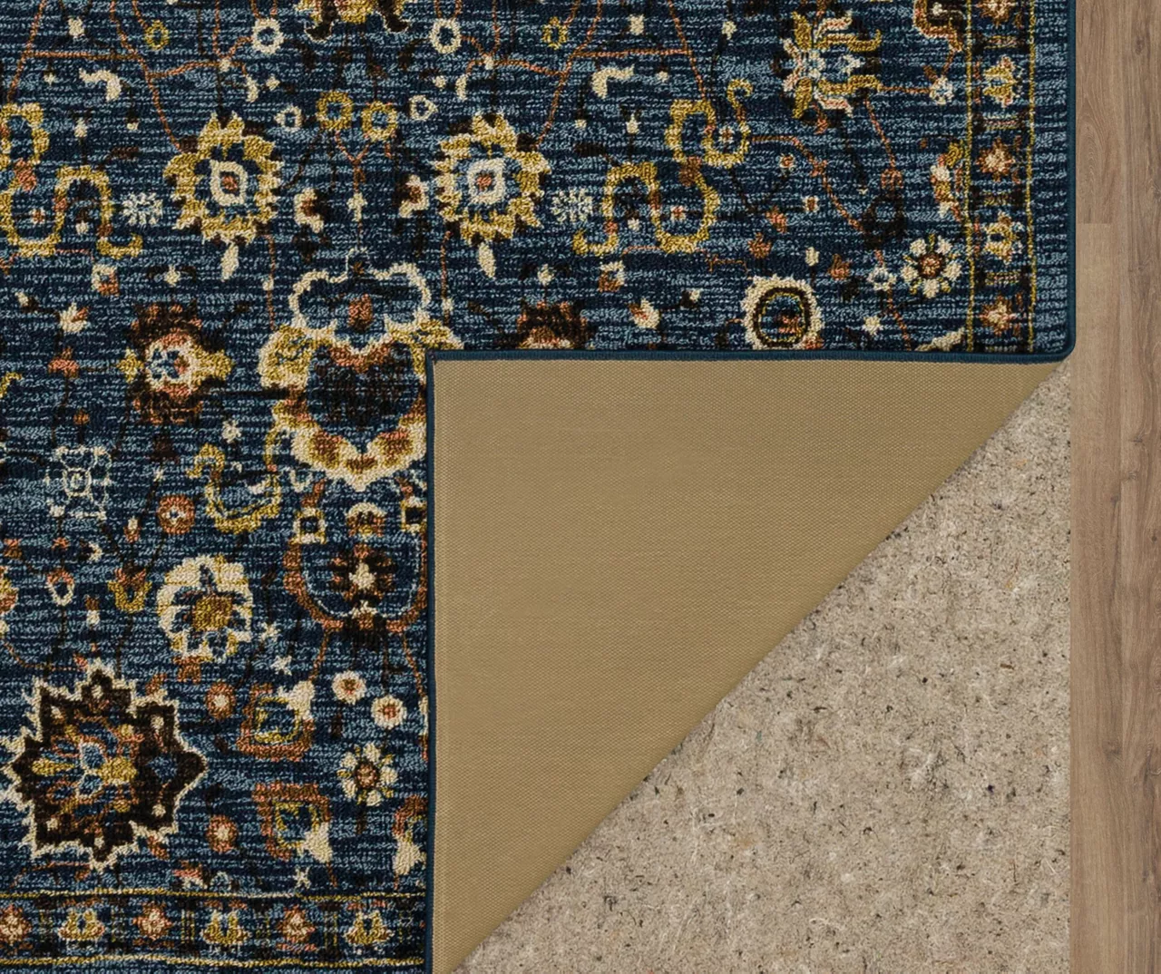 Bay Hill Navy & Brown Floral Area Rug, (2' X 8') 5 Bay Hill Navy & Brown Floral Area Rug, (2' X 8') - Image 3