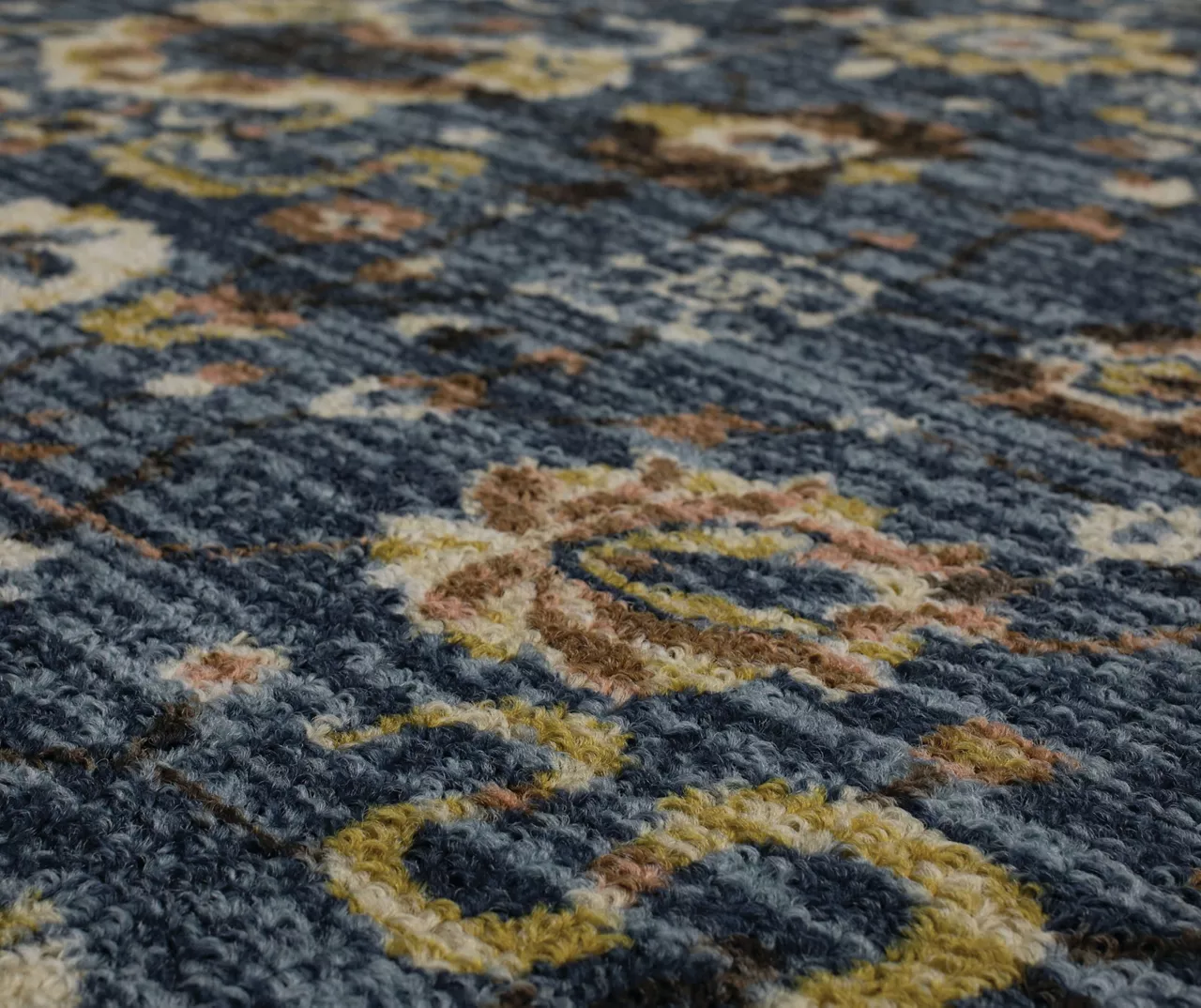 Bay Hill Navy & Brown Floral Area Rug, (2' X 8') 6 Bay Hill Navy & Brown Floral Area Rug, (2' X 8') - Image 4