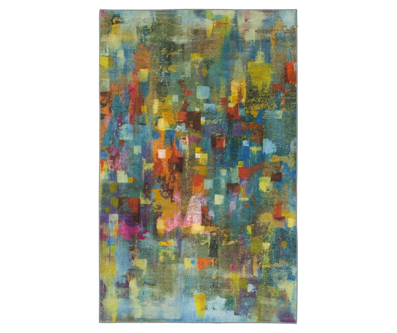 Confetti Canvas Blue & Multi-Color Abstract Area Rug, (5' X 8') 3 Confetti Canvas Blue & Multi-Color Abstract Area Rug, (5' X 8')