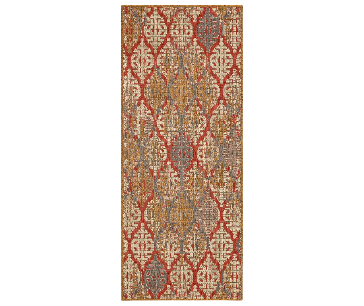 Paradise Grove Rust & Gray Arabesque Outdoor Area Rug, (2.5' X 6') 3 Paradise Grove Rust & Gray Arabesque Outdoor Area Rug, (2.5' X 6')