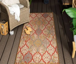 Paradise Grove Rust & Gray Arabesque Outdoor Area Rug, (2.5' X 6') 18 Paradise Grove Rust & Gray Arabesque Outdoor Area Rug, (2.5' X 6') -DHP Sales Store 810601167 A0 4