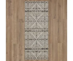Poolside Diamond Dark Gray & Ivory Outdoor Area Rug, (2.5' X 6') 13 Poolside Diamond Dark Gray & Ivory Outdoor Area Rug, (2.5' X 6') -DHP Sales Store 810601179 A0 2