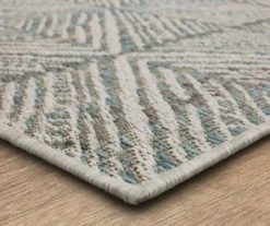 Poolside Diamond Light Gray & Turquoise Outdoor Area Rug, (5' 3" X 7.5') 12 Poolside Diamond Light Gray & Turquoise Outdoor Area Rug, (5' 3" X 7.5') -DHP Sales Store 810601185 A8 1