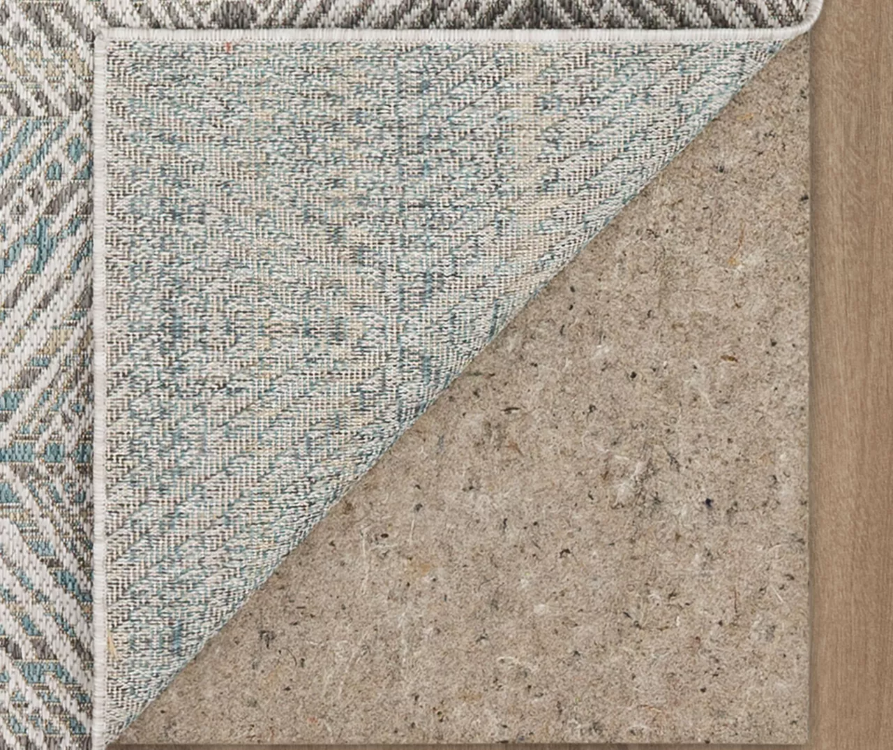 Poolside Diamond Light Gray & Turquoise Outdoor Area Rug, (5' 3" X 7.5') 6 Poolside Diamond Light Gray & Turquoise Outdoor Area Rug, (5' 3" X 7.5') - Image 4