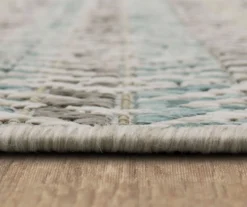 Poolside Diamond Light Gray & Turquoise Outdoor Area Rug, (5' 3" X 7.5') 17 Poolside Diamond Light Gray & Turquoise Outdoor Area Rug, (5' 3" X 7.5') -DHP Sales Store 810601185 A8 4