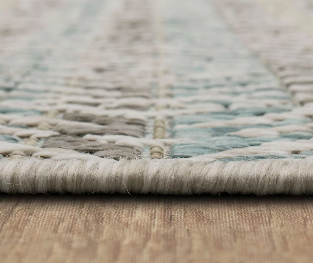 Poolside Diamond Light Gray & Turquoise Outdoor Area Rug, (5' 3" X 7.5') 9 Poolside Diamond Light Gray & Turquoise Outdoor Area Rug, (5' 3" X 7.5') - Image 7