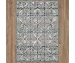 Poolside Diamond Blue & Brown Outdoor Area Rug, (8' X 10') -DHP Sales Store 810601195 A0 2