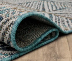 Poolside Diamond Blue & Brown Outdoor Area Rug, (8' X 10') -DHP Sales Store 810601195 A8 5